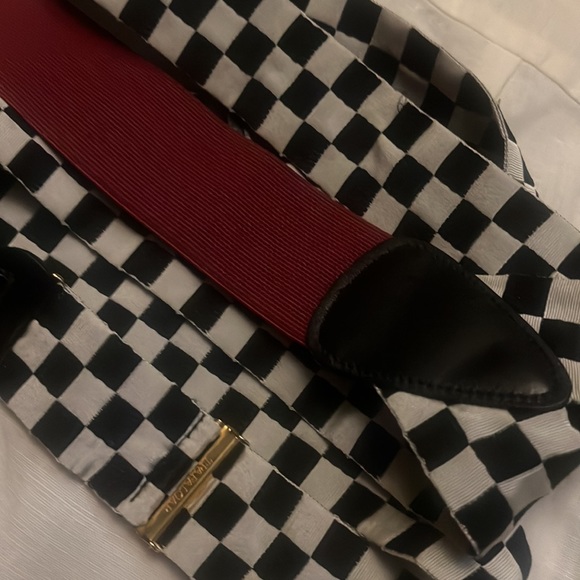 Checkered Suspenders Black and White - Picture 3 of 3